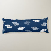 Navy Blue Antiek Leaves Pattern Lichaamskussen (Achterkant)