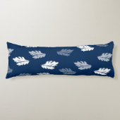 Navy Blue Antiek Leaves Pattern Lichaamskussen (Voorkant)
