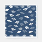 Navy Blue Antiek Leaves Pattern Servet (Voorkant)