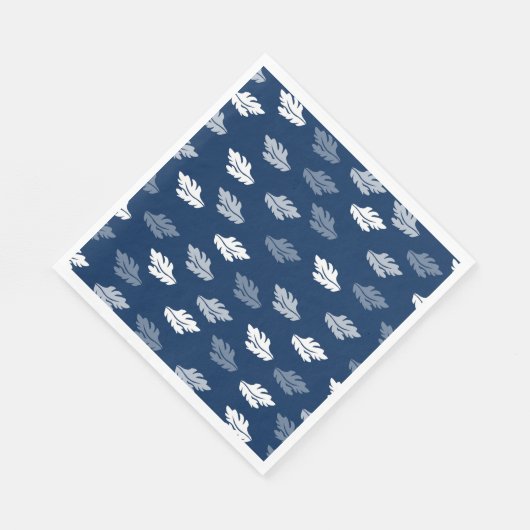 Navy Blue Antiek Leaves Pattern Servet (Hoek)