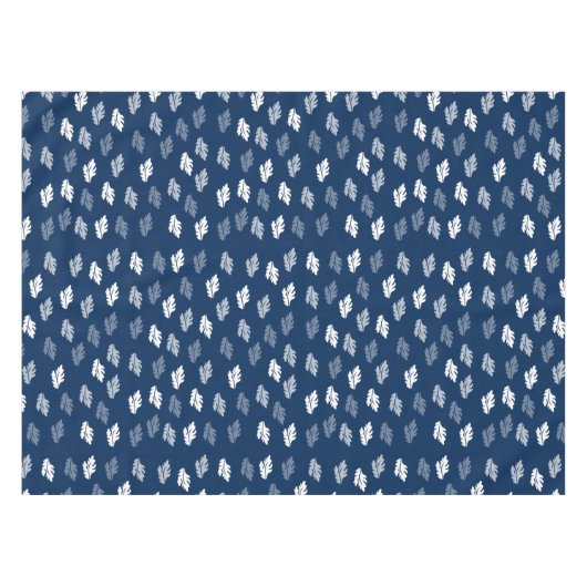 Navy Blue Antiek Leaves Pattern Tafelkleed (Voorkant (Horizontaal))