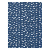 Navy Blue Antiek Leaves Pattern Tafelkleed (Voorkant)