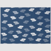 Navy Blue Antiek Leaves Pattern Tissuepapier (Voorkant)
