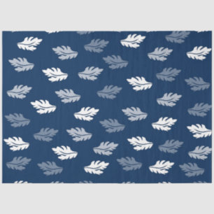 Navy Blue Antiek Leaves Pattern Tissuepapier