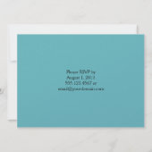 Navy Blue Aqua Gold Post Wedding Kaart (Achterkant)