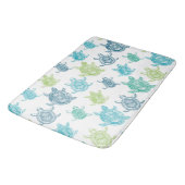 Navy Blue Aqua Lime Green Sea Turtles Pattern  Badmat (Gekanteld)