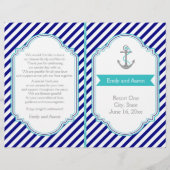 Navy blue, aqua nautical bruiloft (Voorkant)