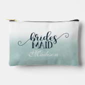 Navy Blue Aqua Ombre Waterverf Wedding Bridesmaid Etui (Voorkant)