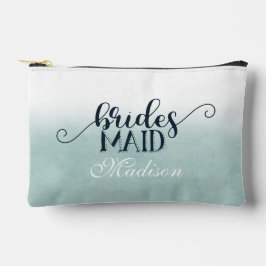 Navy Blue Aqua Ombre Waterverf Wedding Bridesmaid Etui