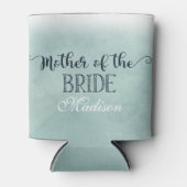 Navy Blue Aqua Waterverf Moeder van de bruid Blikjeskoeler (Voorkant)