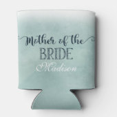 Navy Blue Aqua Waterverf Moeder van de bruid Blikjeskoeler (Achterkant)