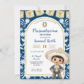 Navy Blue Arch Cielito Lindo Presentacion de 3 ano Kaart (Voorkant)