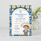 Navy Blue Arch Cielito Lindo Presentacion de 3 ano Kaart (Staand voorkant)