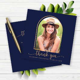 Navy Blue Arch Foto Afstuderen Hartelijk dank