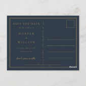 Navy Blue Arch Foto Sla de datum briefkaart (Achterkant)