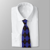 Navy Blue Argyle Necktie Stropdas (Gebonden)