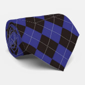 Navy Blue Argyle Necktie Stropdas (Opgerold)