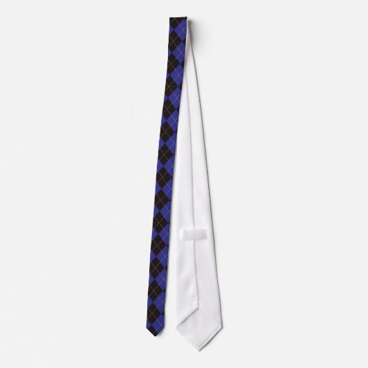 Navy Blue Argyle Necktie Stropdas (Achterkant)