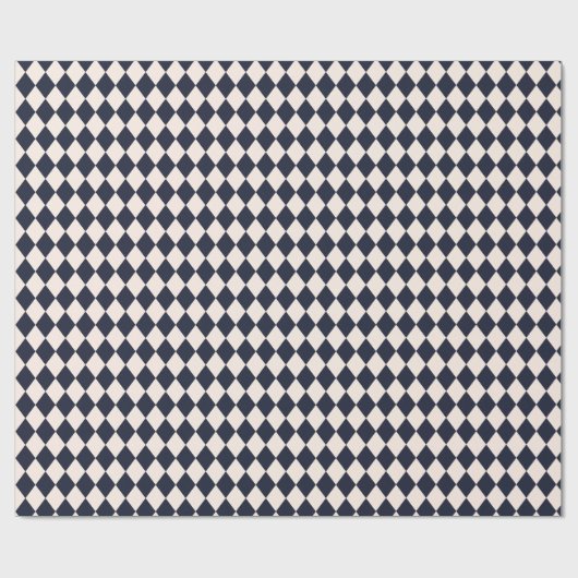 Navy Blue Argyle Wrapping Paper Cadeaupapier (Vlak)