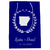 Navy Blue Arkansas Map Wedding Welcome Swag Medium Cadeauzakje (Voorkant)