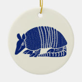 Navy Blue Armadillo gepersonaliseerd Keramisch Ornament (Voorkant)