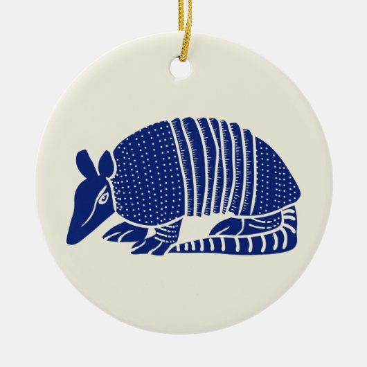 Navy Blue Armadillo gepersonaliseerd Keramisch Ornament (Voorkant)