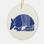 Navy Blue Armadillo gepersonaliseerd Keramisch Ornament (Links)