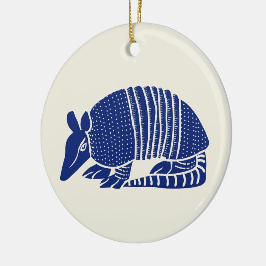 Navy Blue Armadillo gepersonaliseerd Keramisch Ornament (Links)