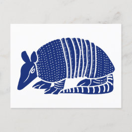 Navy Blue Armadillo grafische illustratie Briefkaart