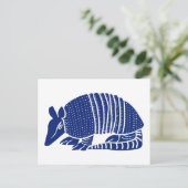 Navy Blue Armadillo grafische illustratie Briefkaart (Staand voorkant)