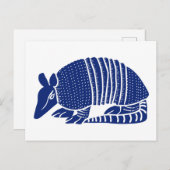 Navy Blue Armadillo grafische illustratie Briefkaart (Voorkant / Achterkant)