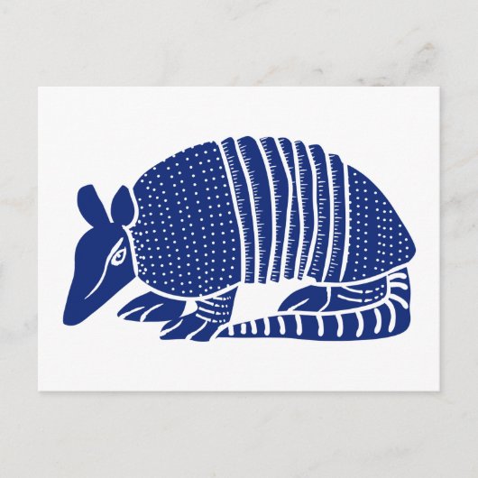 Navy Blue Armadillo grafische illustratie Briefkaart (Voorkant)