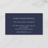 Navy Blue Arrow Women's Professional Business Visitekaartje (Achterkant)