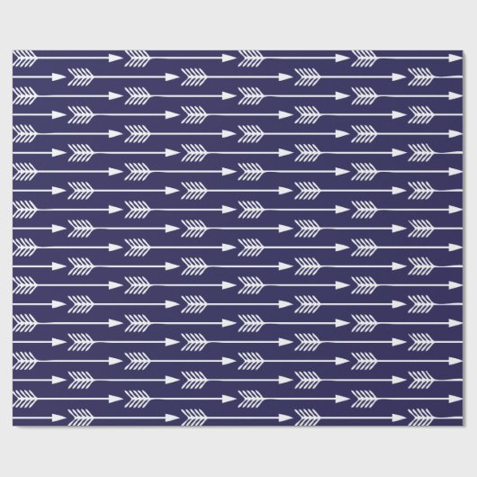 Navy Blue Arrows Pattern Cadeaupapier (Vlak)
