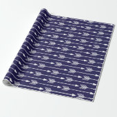 Navy Blue Arrows Pattern Cadeaupapier (Uitgerold)