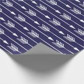 Navy Blue Arrows Pattern Cadeaupapier (Hoek)