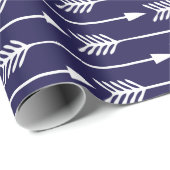 Navy Blue Arrows Pattern Cadeaupapier (Rol Hoek)
