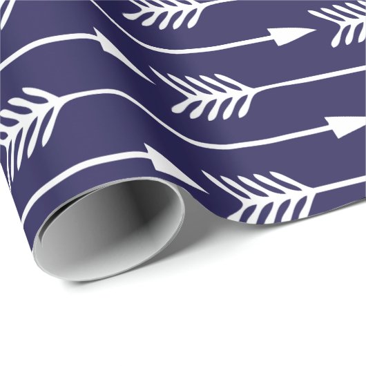 Navy Blue Arrows Pattern Cadeaupapier (Rol Hoek)