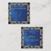 Navy Blue Art Deco Kaarten voor grote oorlogen Vierkante Visitekaartje (Voorkant / Achterkant)
