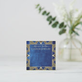 Navy Blue Art Deco Kaarten voor grote oorlogen Vierkante Visitekaartje (Staand voorkant)