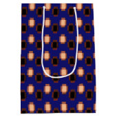 Navy Blue Art Deco Medium Cadeauzakje (Achterkant)