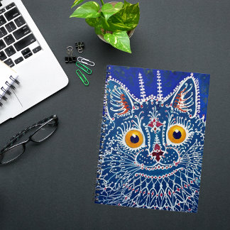 Navy Blue Artistic Cat unieke caleidoscoop Notitieboek