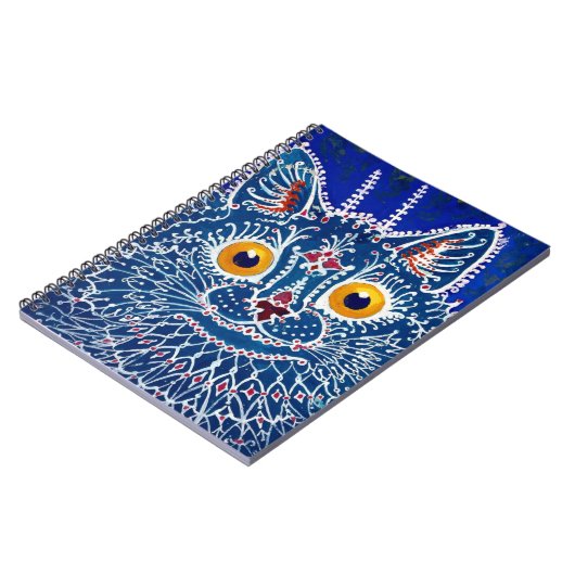 Navy Blue Artistic Cat unieke caleidoscoop Notitieboek (Linkerzijde)