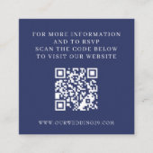 Navy Blue Aspen Tree Wedding QR Informatiekaartje (Voorkant)