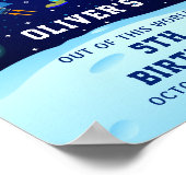 Navy Blue Astronaut Outer Space Birthday Party Poster (Hoek)