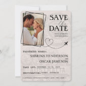 Navy Blue Australia Passport Bewaar de datum Save The Date (Achterkant)