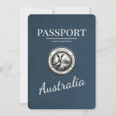 Navy Blue Australia Passport Bewaar de datum Save The Date (Voorkant)