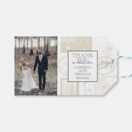 Navy Blue Australië trouwfoto Cadeaulabel