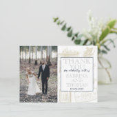 Navy Blue Australië trouwfoto dank u Bedankkaart (Staand voorkant)