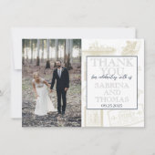 Navy Blue Australië trouwfoto dank u Bedankkaart (Voorkant)